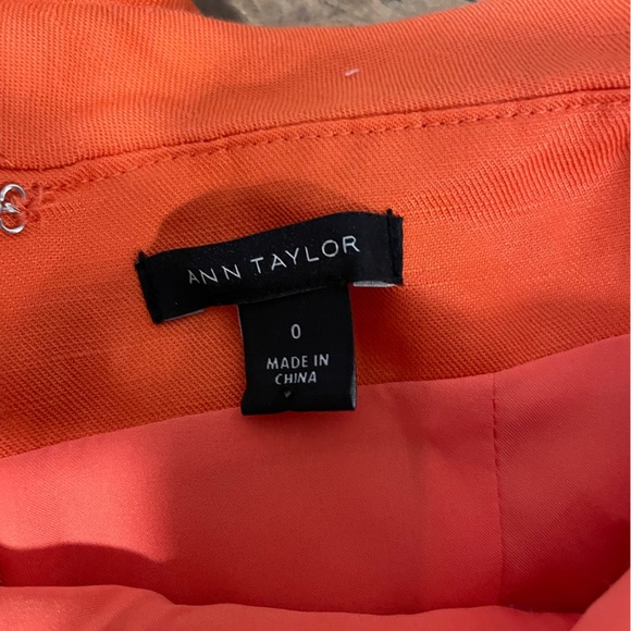 ANN TAYLOR Women's Linen Blend Maxi Dress Ruffle Tiered Size 0 in Orange - Picture 4 of 7